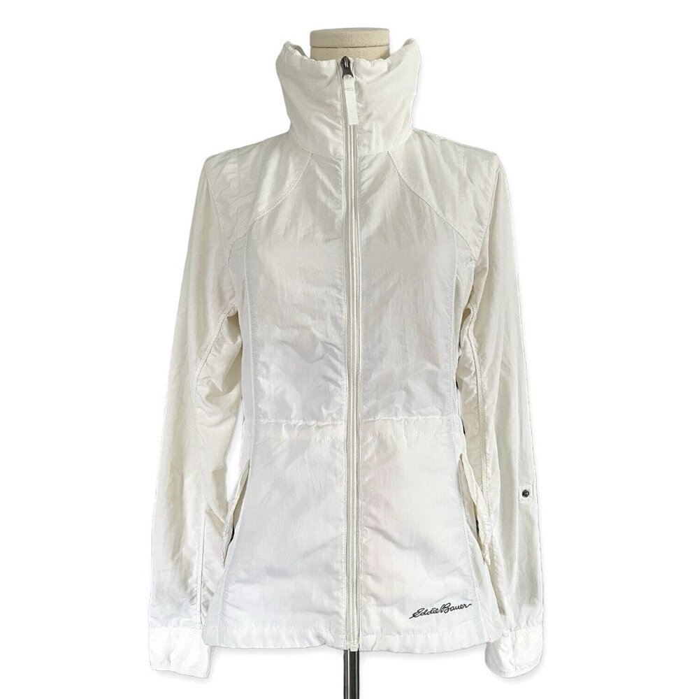 Eddie Bauer Womens First Ascent Travex Nylon Jacket Women XS Gorpcore‎ Zip White